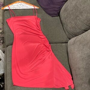 Windsor spaghetti strapped side rouge open slit dress